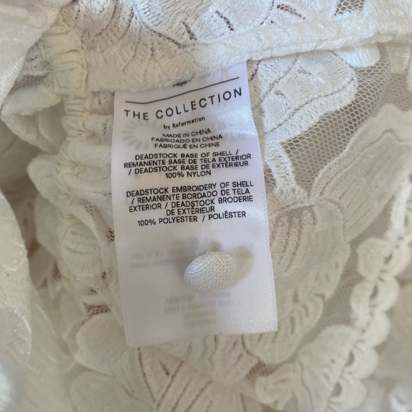 NWOT THE COLLECTION BY REFORMATION Carlisle Lace Top - Ivory/white size 4 - Picture 10 of 14